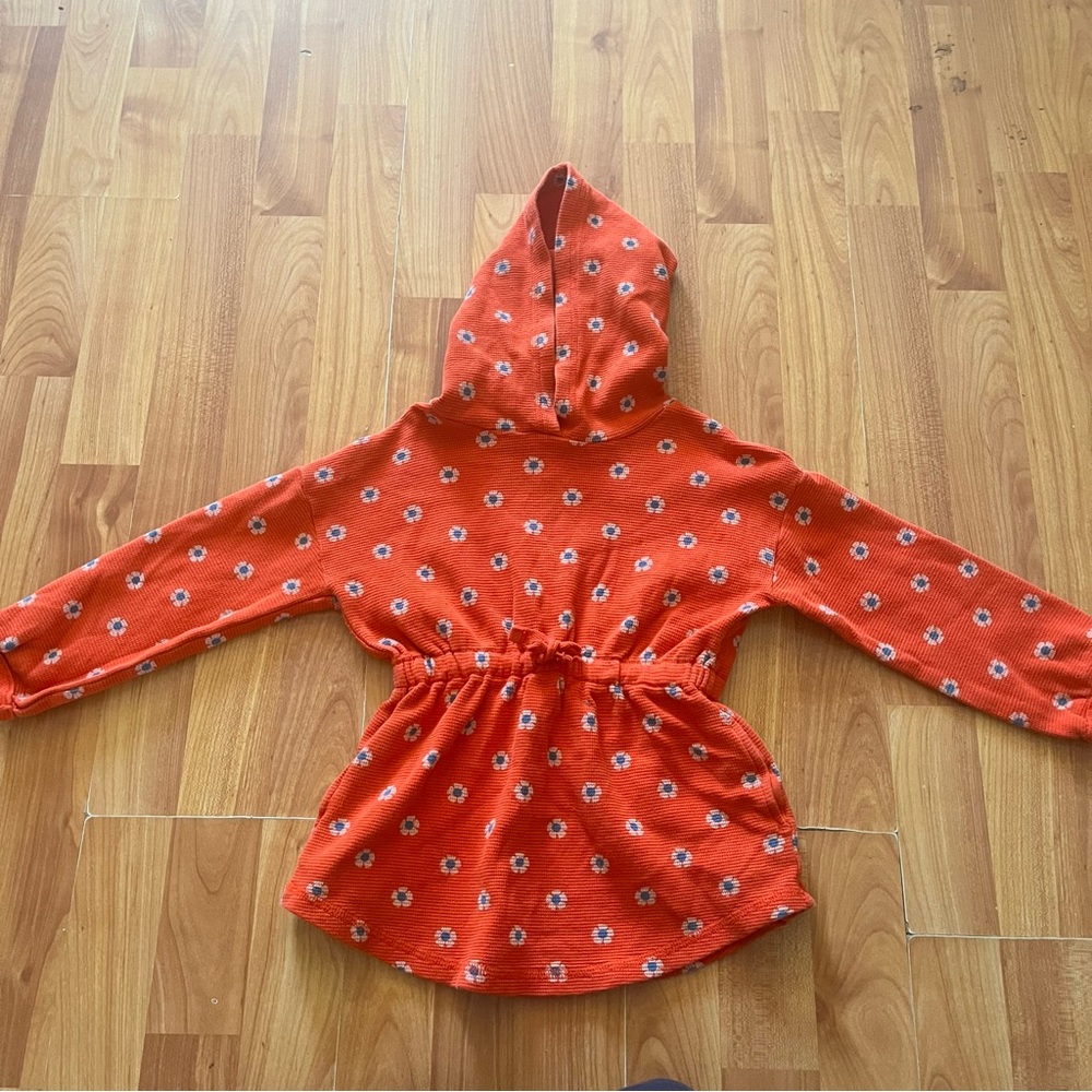Hanna Andersson Vibrant Orange Floral Hoodie